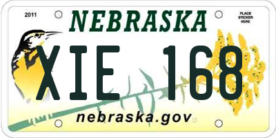 NE license plate XIE168