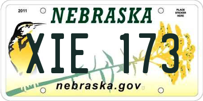 NE license plate XIE173