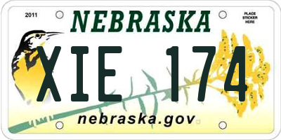 NE license plate XIE174