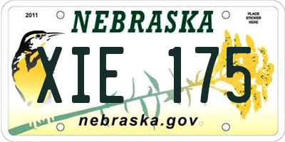 NE license plate XIE175