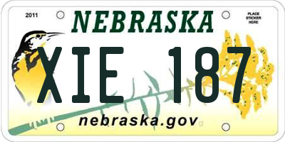 NE license plate XIE187