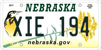 NE license plate XIE194
