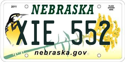 NE license plate XIE552