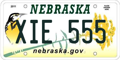 NE license plate XIE555