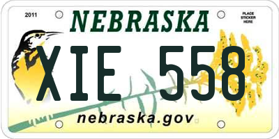 NE license plate XIE558