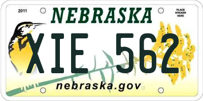 NE license plate XIE562