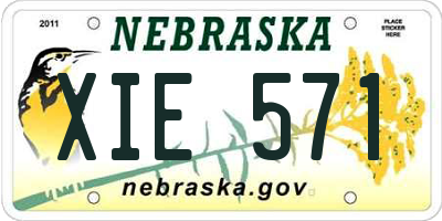 NE license plate XIE571
