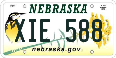 NE license plate XIE588