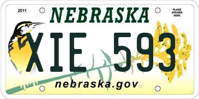 NE license plate XIE593