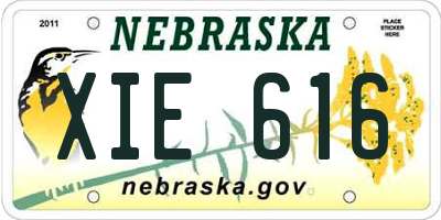 NE license plate XIE616