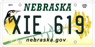 NE license plate XIE619