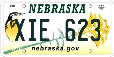NE license plate XIE623
