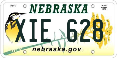 NE license plate XIE628