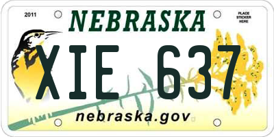 NE license plate XIE637