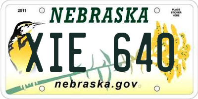 NE license plate XIE640