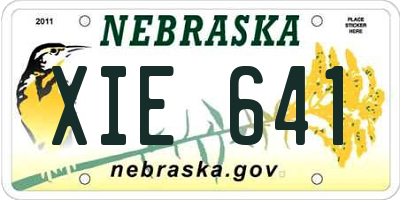 NE license plate XIE641