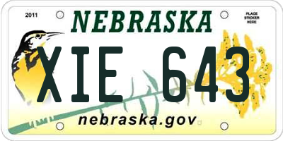 NE license plate XIE643