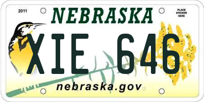 NE license plate XIE646