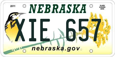 NE license plate XIE657