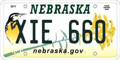 NE license plate XIE660