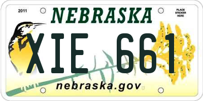 NE license plate XIE661