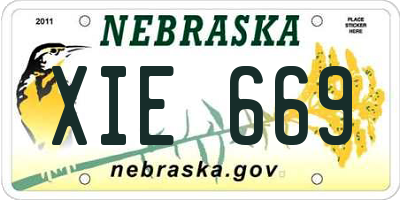 NE license plate XIE669