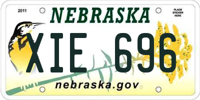 NE license plate XIE696