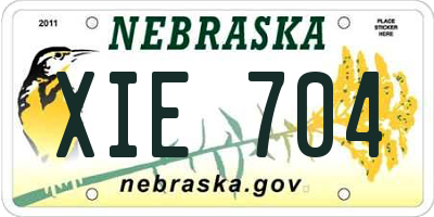 NE license plate XIE704