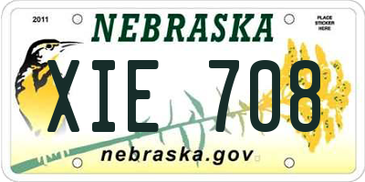 NE license plate XIE708