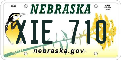 NE license plate XIE710