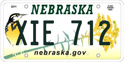 NE license plate XIE712