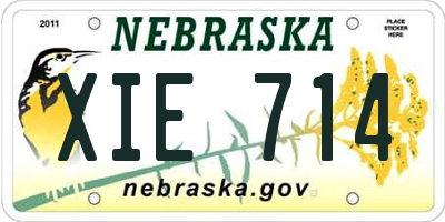 NE license plate XIE714