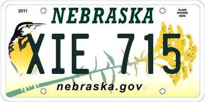NE license plate XIE715