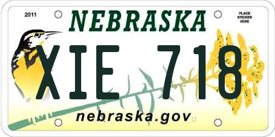 NE license plate XIE718