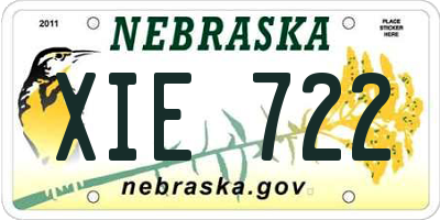 NE license plate XIE722