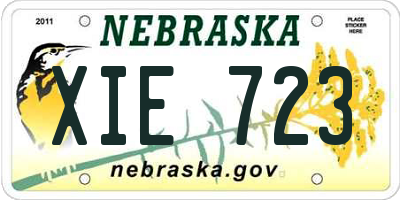 NE license plate XIE723
