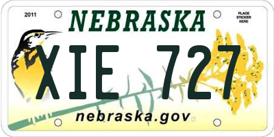 NE license plate XIE727