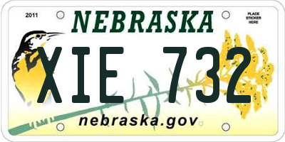 NE license plate XIE732