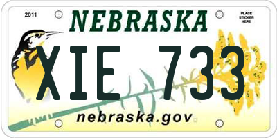 NE license plate XIE733