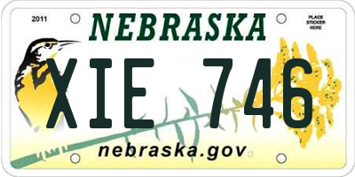 NE license plate XIE746