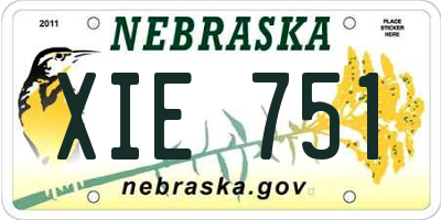 NE license plate XIE751