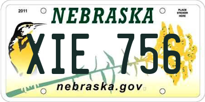 NE license plate XIE756