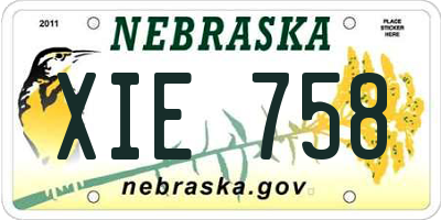 NE license plate XIE758