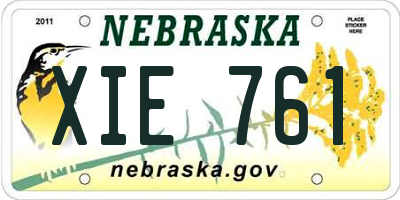 NE license plate XIE761