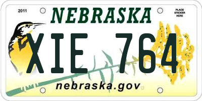 NE license plate XIE764