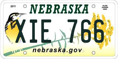 NE license plate XIE766