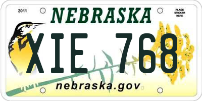 NE license plate XIE768