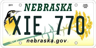 NE license plate XIE770