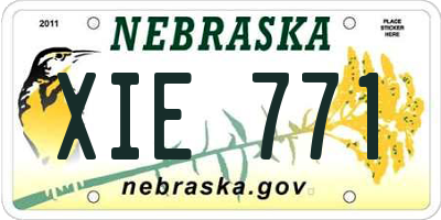 NE license plate XIE771
