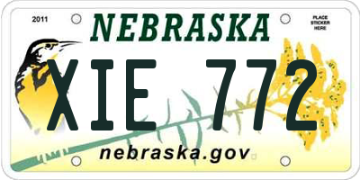 NE license plate XIE772
